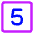 Number Five Square Icon from Core Neon Set