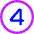 Number Four Circle Icon from Core Neon Set