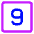 Number Nine Square Icon from Core Neon Set