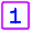 Number One Square Icon from Core Neon Set