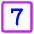 Number Seven Square Icon from Core Neon Set