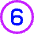 Number Six Circle Icon from Core Neon Set