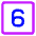 Number Six Square Icon from Core Neon Set