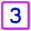 Number Three Square Icon from Core Neon Set