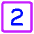 Number Two Square Icon from Core Neon Set