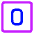 Number Zero Square Icon from Core Neon Set