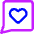 Chat Bubble Square Favorite Heart Icon from Core Neon Set