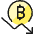 Crypto Currency Bitcoin Decrease Icon from Ultimate Colors Set