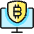 Crypto Currency Bitcoin Monitor Shield Icon from Ultimate Colors Set