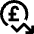 Currency Exchange Rate Pound Decrease Icon from Nova Line Set | Free Download as SVG Vector and Transparent PNG | Streamline icons