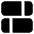 Dashboard Horizontal Rectangle Split 1 Icon from Core Solid Set