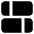 Dashboard Horizontal Rectangle Split 2 Icon from Core Solid Set