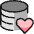 Database Heart Icon from Ultimate Colors Set