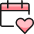 Calendar Favorite Heart 1 Icon from Ultimate Colors Set