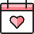 Calendar Favorite Heart Icon from Ultimate Colors Set