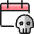 Calendar Skull Icon from Ultimate Colors Set | Free Download as SVG Vector and Transparent PNG | Streamline icons