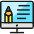 Design Monitor Pencil Icon from Ultimate Colors Set