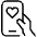 Donation Charity Smartphone Heart Icon from Ultimate Light Set