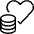 Donation Donate Coin Stack Heart Icon from Ultimate Light Set