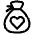 Donation Heart Money Bag icon - Free transparent PNG, SVG. No sign up needed.