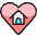 Real Estate Favorite Heart House Icon from Ultimate Colors Set