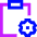 Clipboard Preferences Gear Icon from Sharp Neon Set
