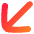 Line Arrow Diagonal Bottom Left Large Icon from Flex Gradient Set
