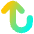 Line Arrow Turn Up Left Large Icon from Flex Gradient Set