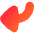 Triangle Arrow Bend Down Left Large Icon from Flex Gradient Set