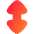 Triangle Arrow Vertical Large Icon from Flex Gradient Set