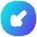 Triangle Arrow Diagonal Bottom Left Circle Icon from Flex Gradient Set