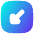 Triangle Arrow Diagonal Bottom Left Square Icon from Flex Gradient Set