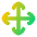 Line Arrow Move Icon from Flex Gradient Set
