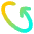 Line Arrow Rotate Diagonal Left 2 Icon from Flex Gradient Set