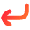 Line Arrow Bend Down Left Icon from Flex Gradient Set