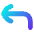 Line Arrow Bend Up Left Icon from Flex Gradient Set