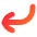 Line Arrow Curve Down Left Icon from Flex Gradient Set