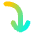 Line Arrow Curve Left Down Icon from Flex Gradient Set
