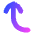 Line Arrow Curve Left Up Icon from Flex Gradient Set