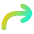 Line Arrow Curve Up Right Icon from Flex Gradient Set