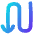 Line Arrow Curvy Down Left Icon from Flex Gradient Set