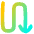 Line Arrow Curvy Down Right Icon from Flex Gradient Set