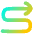 Line Arrow Curvy Right Up Icon from Flex Gradient Set