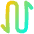 Line Arrow Curvy Up Down 1 Icon from Flex Gradient Set