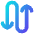 Line Arrow Curvy Up Down 3 Icon from Flex Gradient Set