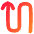 Line Arrow Curvy Up Left Icon from Flex Gradient Set