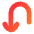 Line Arrow Turn Down Left Icon from Flex Gradient Set