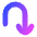 Line Arrow Turn Down Right Icon from Flex Gradient Set
