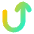 Line Arrow Turn Up Right Icon from Flex Gradient Set