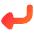Triangle Arrow Bend Down Left Icon from Flex Gradient Set